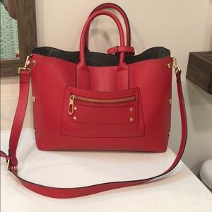 Red Purse/Tote Bag with Gold Accents